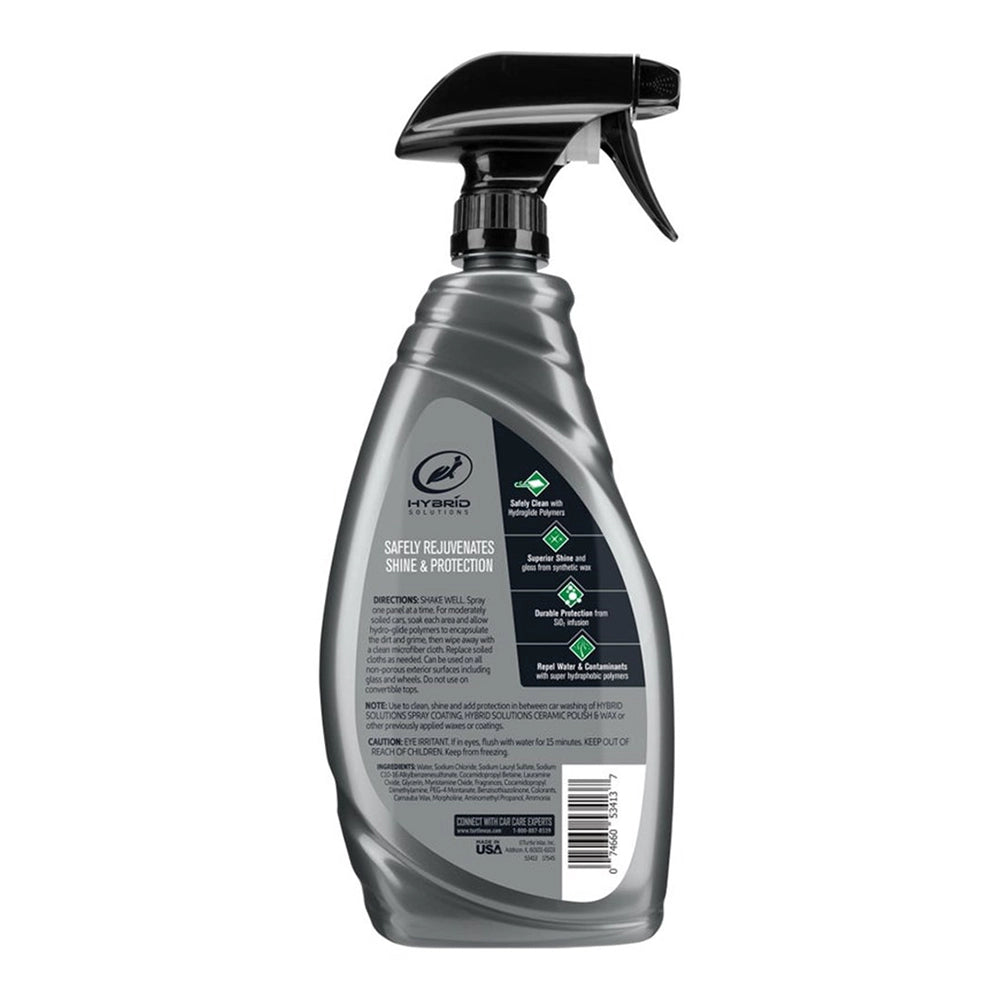 Silver spray bottle labeled 'Hybrid Ceramic 3-in-1 Detailer' on a white background