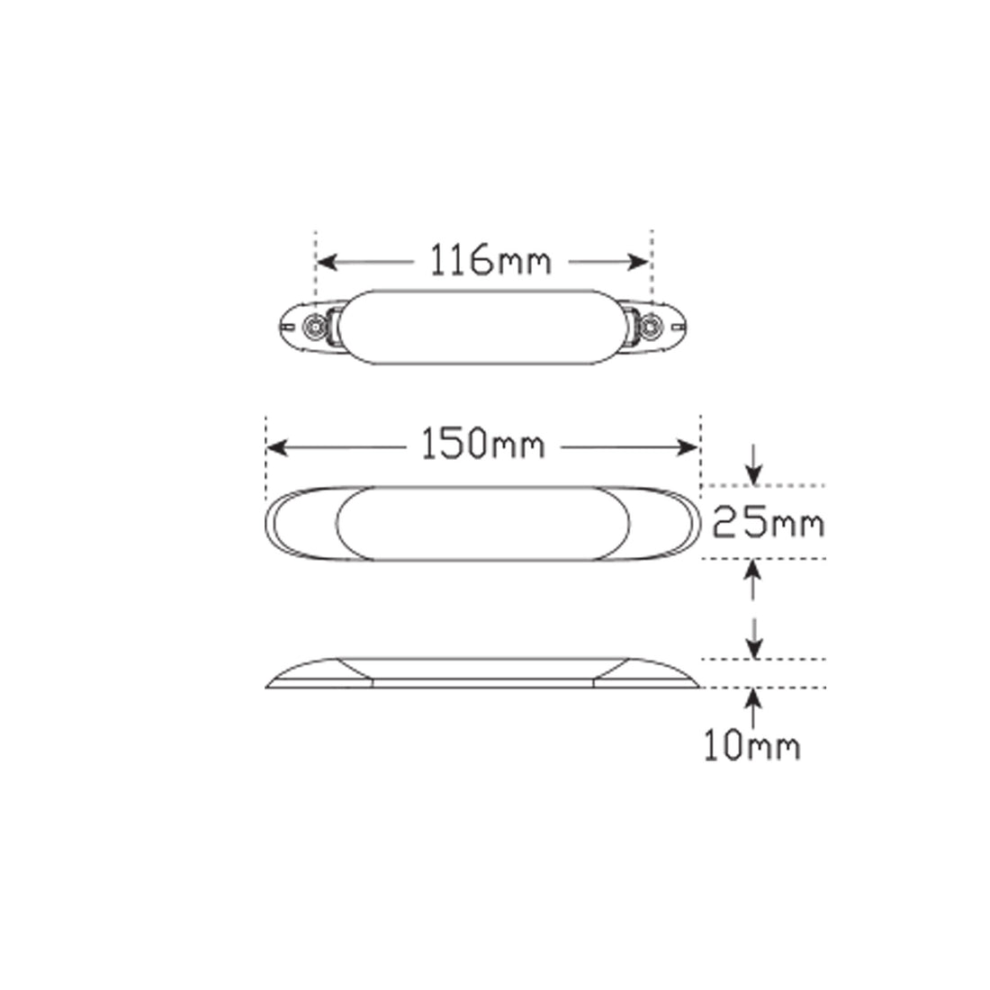 LED Autolamps 1031 LED interior/Exterior light, Cool White 6500K, 12 Volt, 150mm