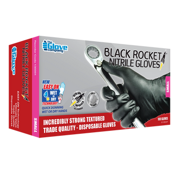 TGC Black Rocket Nitrile Disposable Glove 100 Pack Size S - 130001