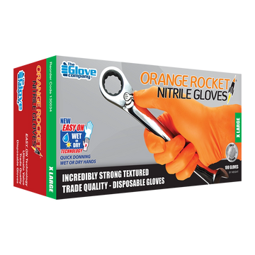 TGC Orange Rocket Nitrile Disposable Glove 100 Pack Size XL - 130034