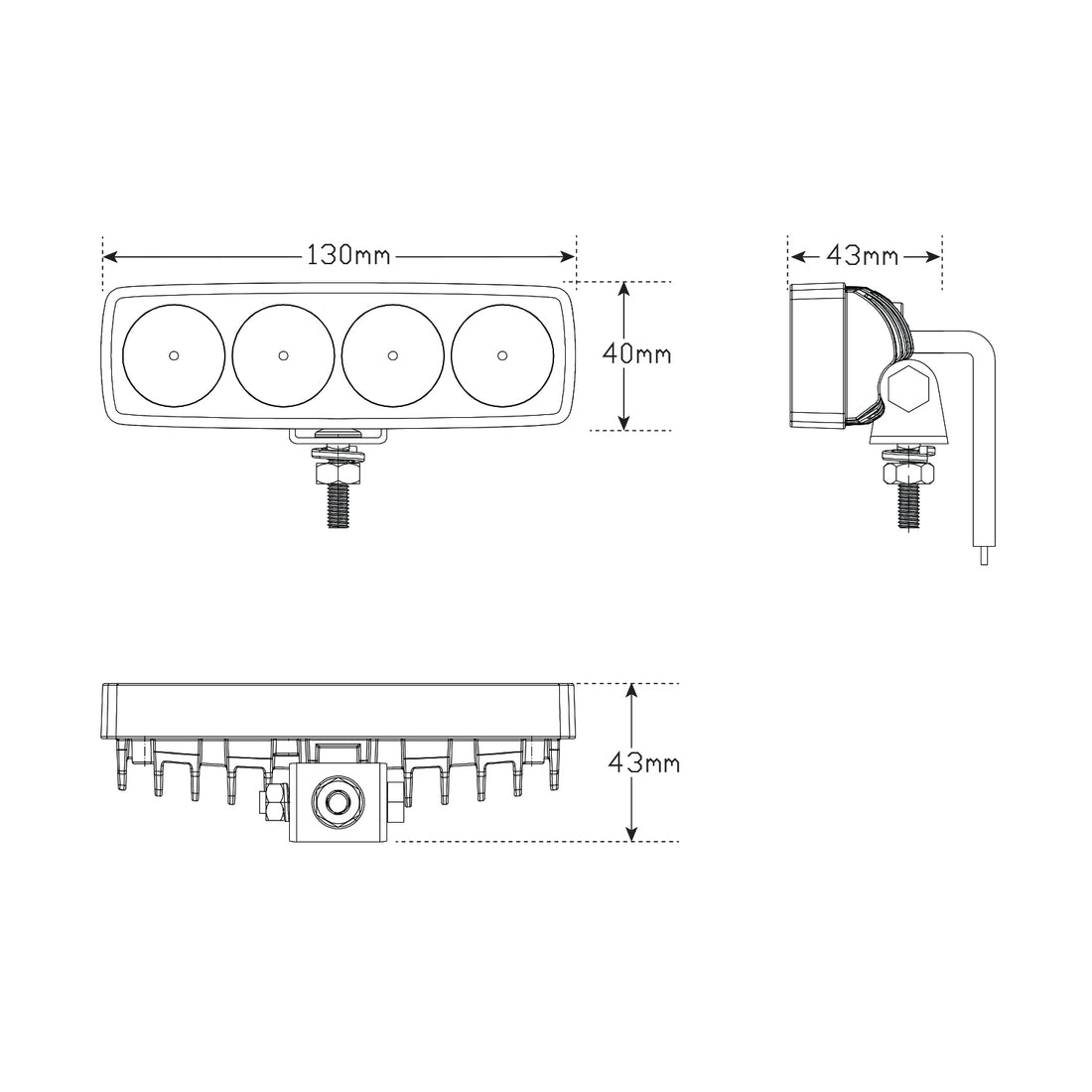 LED Autolamps 12W Compact Flood Lamp - 13040BM