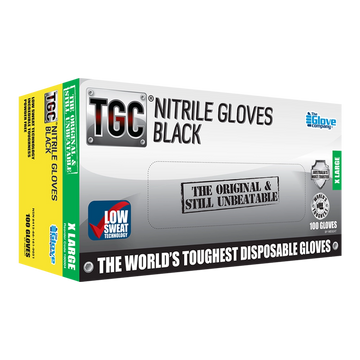 TGC Black Nitrile Gloves 100 Pack size XL - 160004