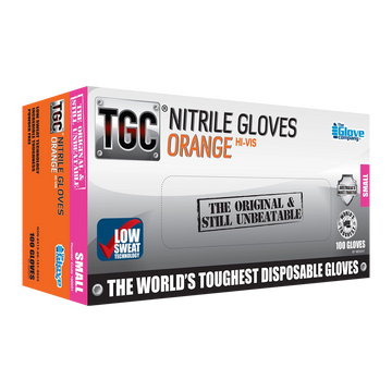 TGC Orange Nitrile Gloves 100 Pack Size S - 160031