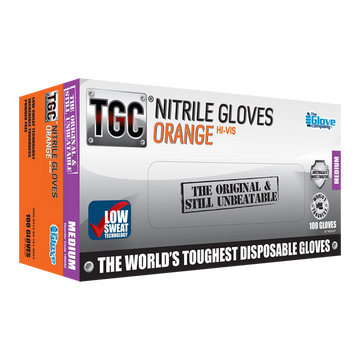 TGC Orange Nitrile Gloves 100 Pack Size M - 160032