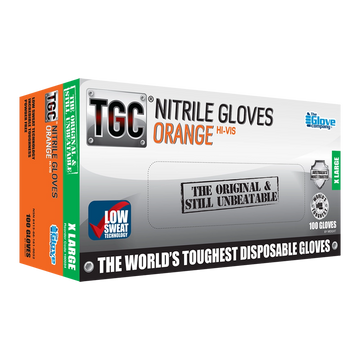 TGC Orange Nitrile Gloves 100 Pack Size XL - 160034