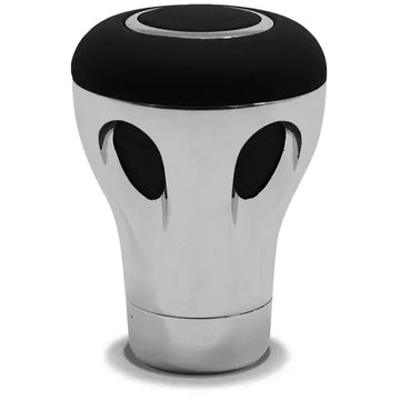 SAAS Chrome Gear Knob Black Leather Inserts - 20530B