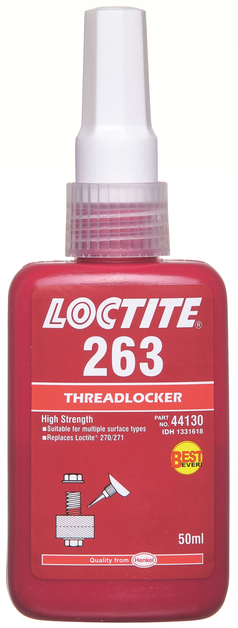 Loctite 263 High Strength Threadlocker - Red - 50mL - 44130