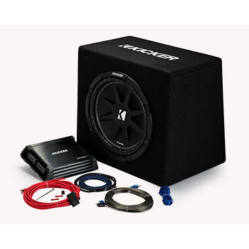 Kicker 12" Sub in Ported Enclosure with Amp and Wiring Kit - 44KKP212