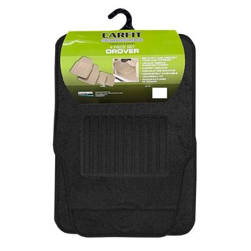 CarFit Drover Black 4 Piece Set Carpet Floor Mats - 4540001