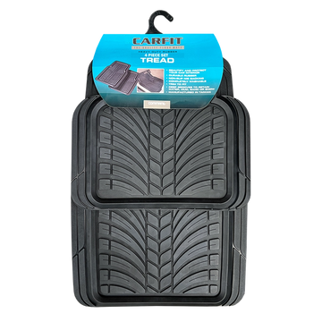 CarFit Tread Black 4 Piece Rubber Floor Mats - 4591041
