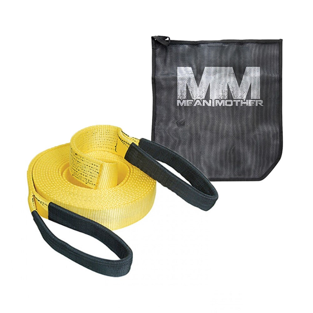 Mean Mother 11T Rated Snatch Strap With Recovery Strap Drying Bag - Mmss11T And Mmrdb - MMSS11TBON