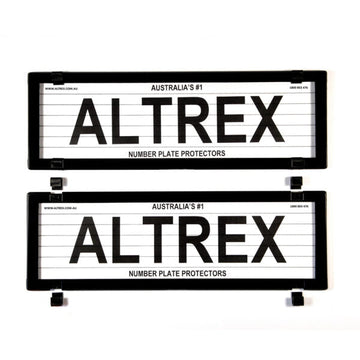 Altrex VIC 5 Figure Dual Slimline Black Number Plate Protectors - with Lines - 5VSL