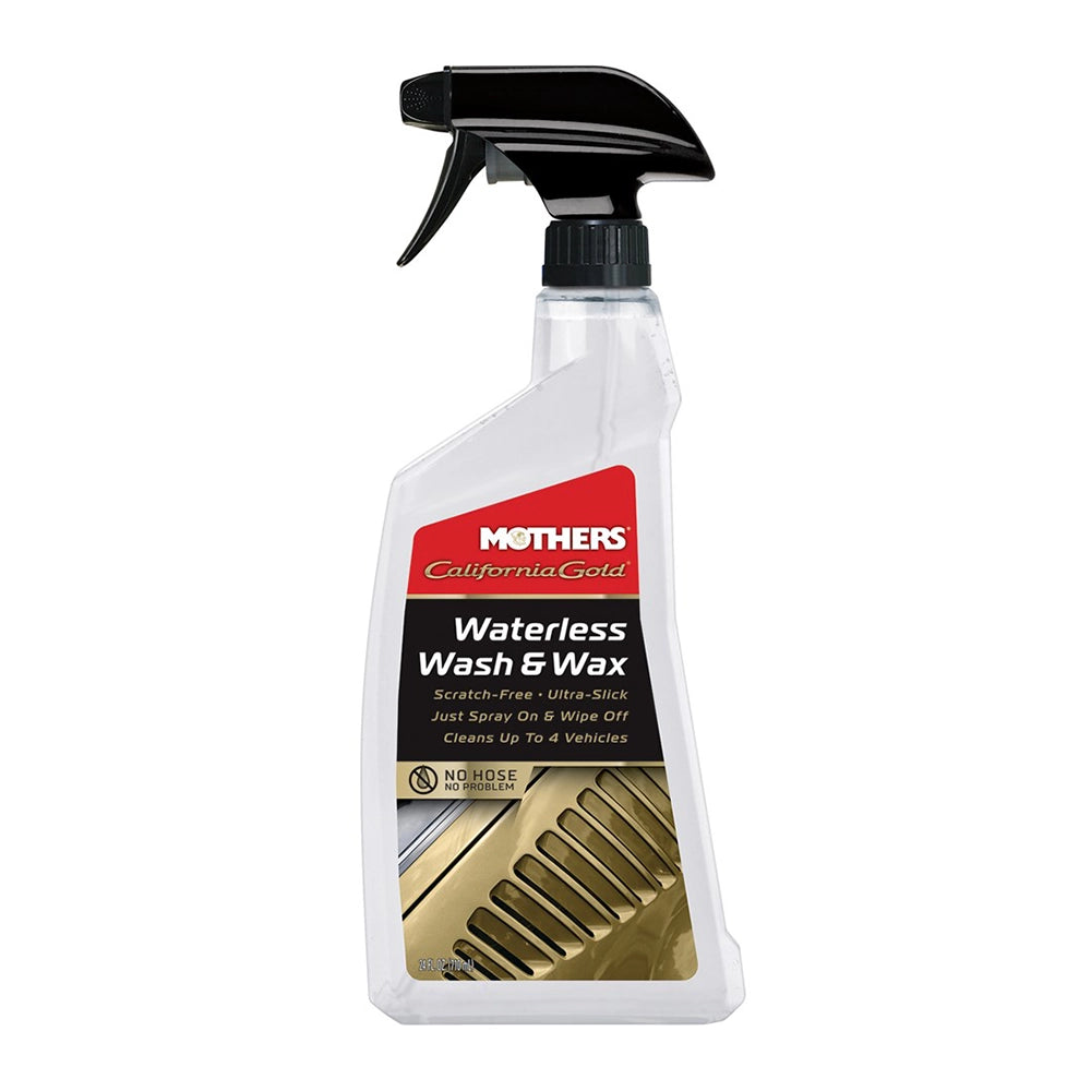 Mothers Waterless Wash & Wax spray bottle on a white background