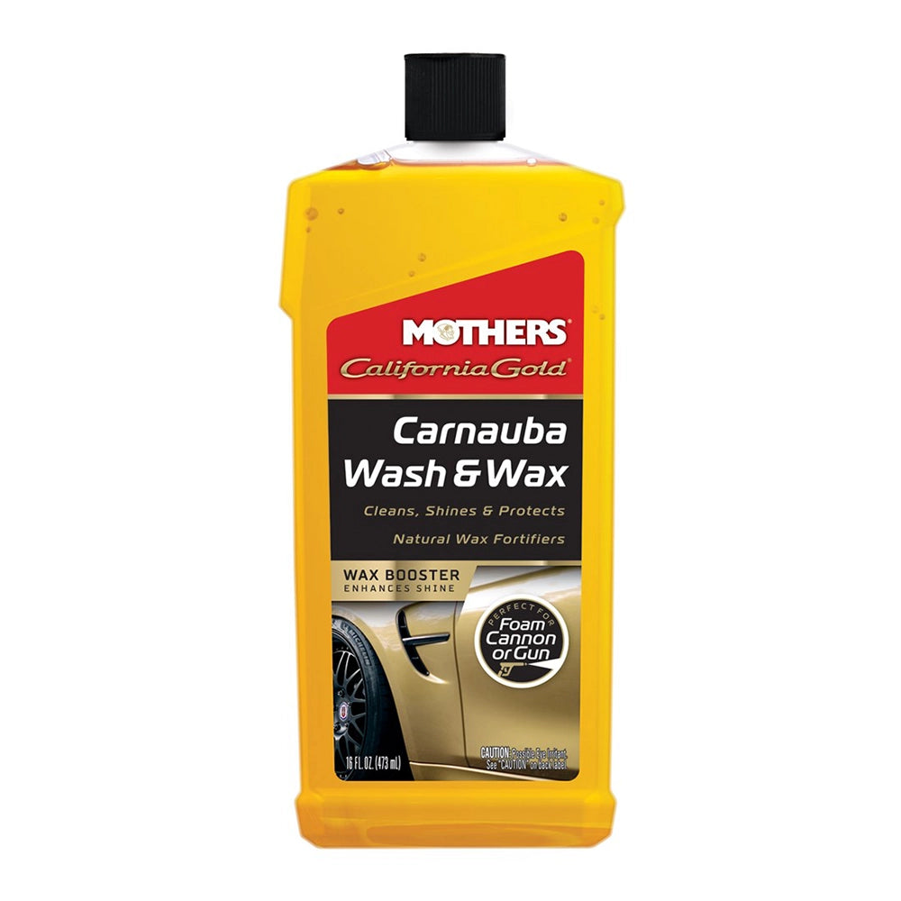 Bottle of Mothers Carnauba Wash & Wax on a white background
