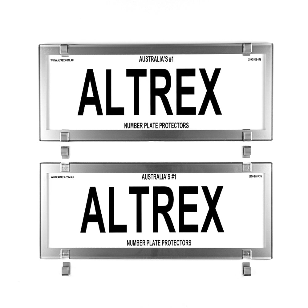 Altrex Standard Size Chrome Style Number Plate Protectors - without Lines - 6CC