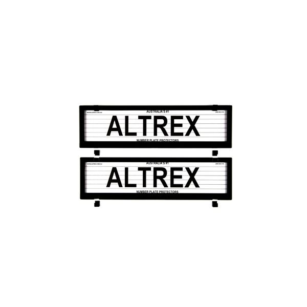 Altrex Ultimate Slimline Black Number Plate Protectors - with Lines - 6CVSL