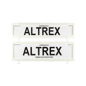 Altrex NSW & SA Premium / Slimline White Number Plate Protectors - with Lines - 6LPW