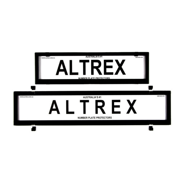 Altrex QLD, VIC & WA European Slimline Combination Black Number Plate Protectors - without Lines - 6NLEV