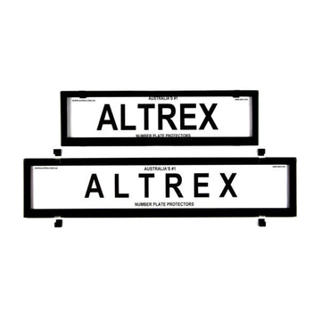 Altrex QLD, VIC & WA European Slimline Combination Black Number Plate Protectors - without Lines - 6NLEV