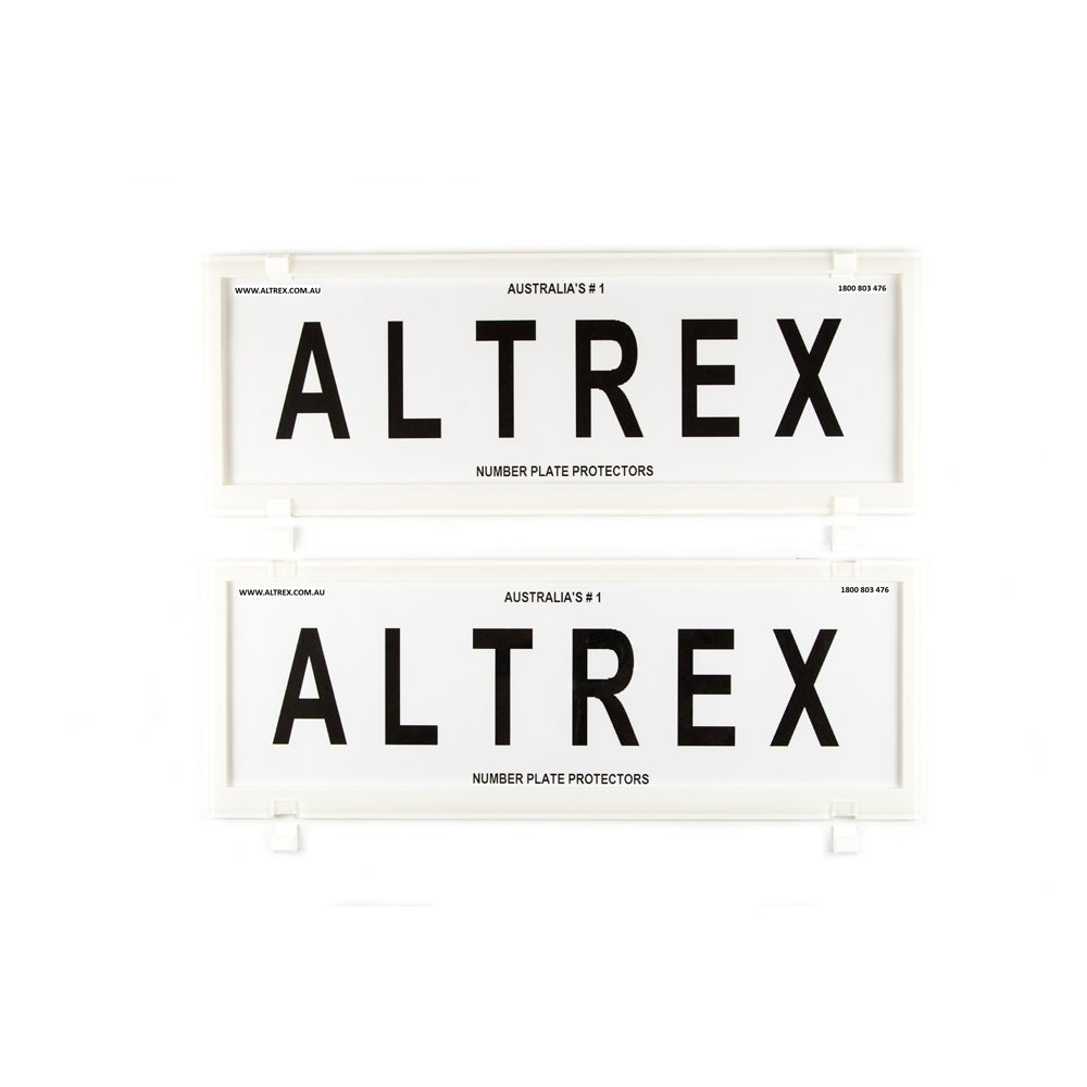 Altrex All States 6 Figure White Number Plate Protectors - without Lines - 6NLW