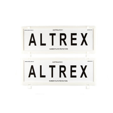 Altrex All States 6 Figure White Number Plate Protectors - without Lines - 6NLW