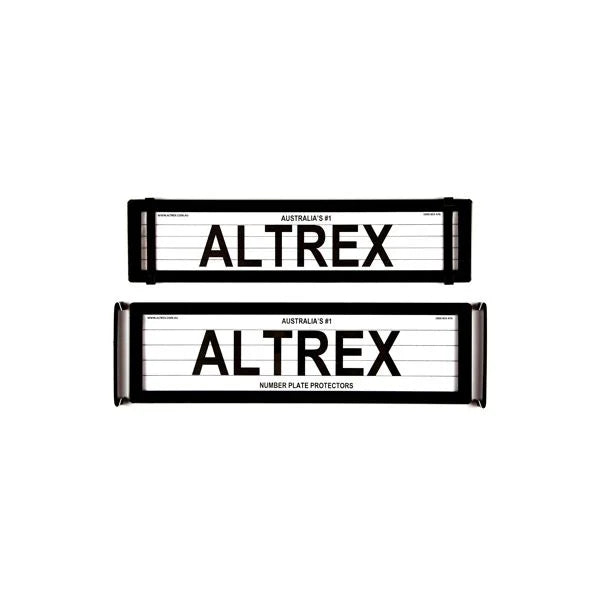 Altrex Advanced Premium Black Number Plate Protectors - with Lines - 6OLPC
