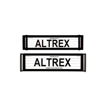 Altrex Advanced Premium Black Number Plate Protectors - with Lines - 6OLPC