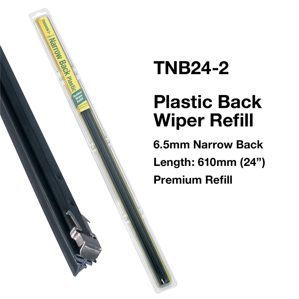 Tridon Plastic Back Wiper Refills - Narrow Back (Pair) - 24In - TNB24-2