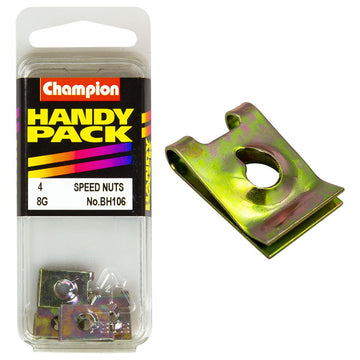 Champion Pack of 4 17 x 11.5 x 3.7mm Zinc Passivated Steel U-Type Captive Speed Nuts - BH106