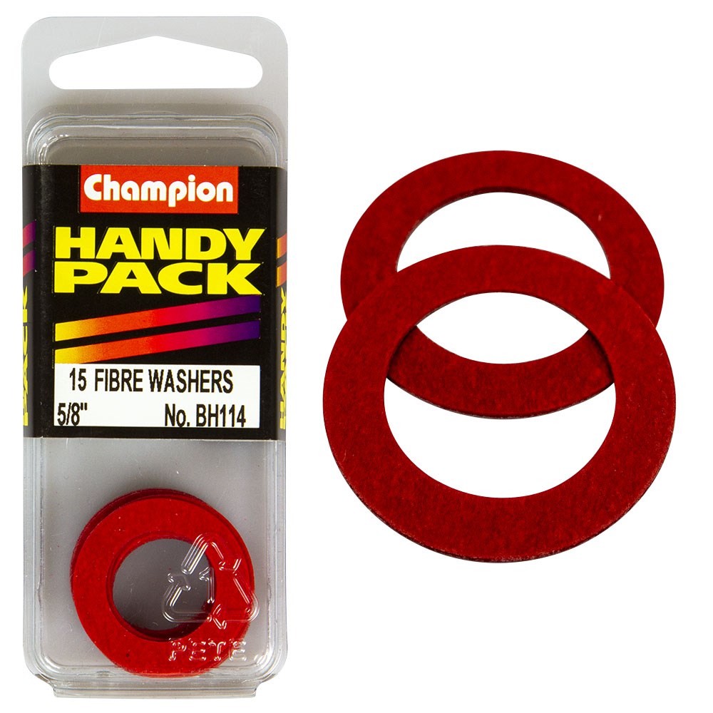 Champion Pack of 15 5/8 x 1" x 1/32" Flat Red Fibre Washers - BH114"