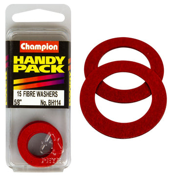 Champion Pack of 15 5/8 x 1" x 1/32" Flat Red Fibre Washers - BH114"