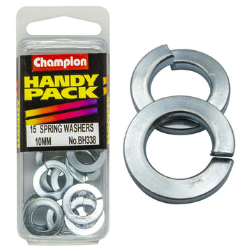 Champion Pack of 15 10mm Zinc Plated, Flat Section Spring Washers - BH338
