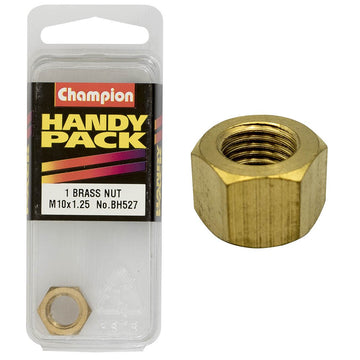 Champion Pack of 1 M10 x 1.25mm Brass Manifold Nut - BH527
