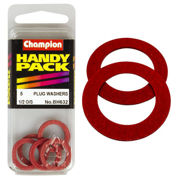 Champion Pack of 5 Fibre Washers For No. 1 Oil Sump Plug (3/32 Thickness). - BH632"