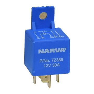 Narva 72386BL 12V 30A 5 Pin Mini Relay With Resistor -