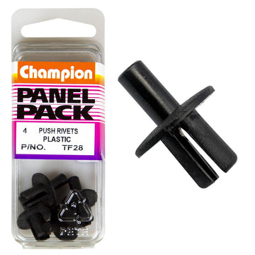 Champion Fasteners Push Rivets (16mm Head, 12mm Length, to Suit 7mm Hole) - Pack of 4 - TF28