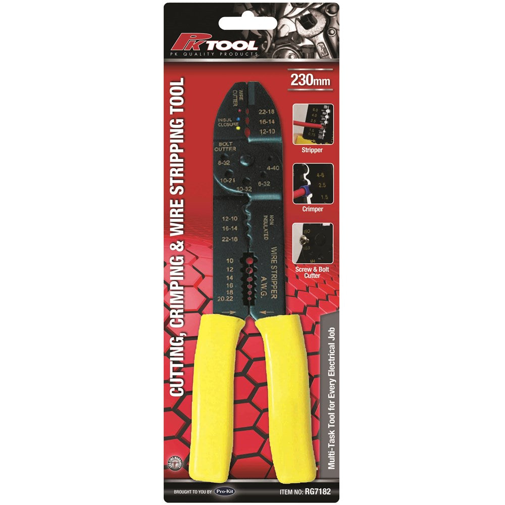 PKTool 4-Way Crimping Tool - 230Mm 9” - RG7182