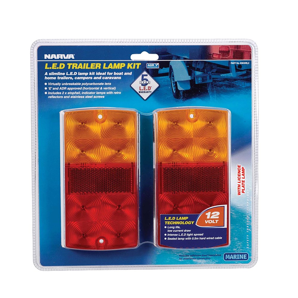 Narva 93640BL2 12 Volt LED Slimline Trailer Lamp Pack With Licence Plate Lamp