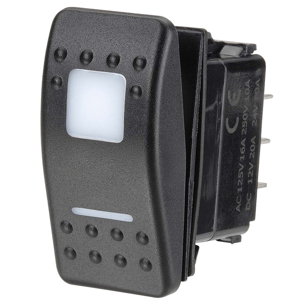 Narva 63172BL 12/24V Momentary (On)/Off/Momentary (On) LED Illuminated Sealed Rocker Switch (Red)