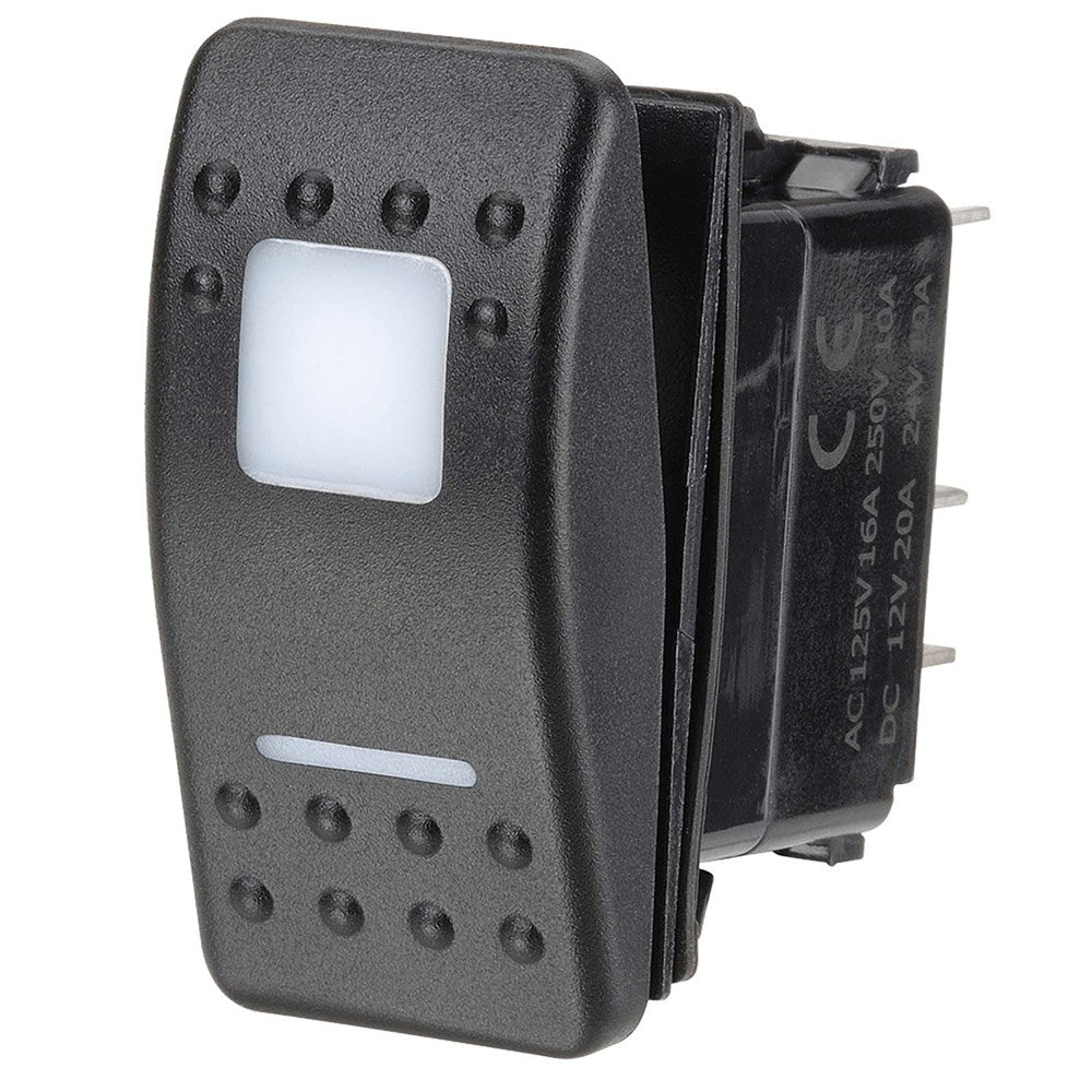 Narva 63164BL 12/24V Off/Momentary (On) LED Illuminated Sealed Rocker Switch (Red)