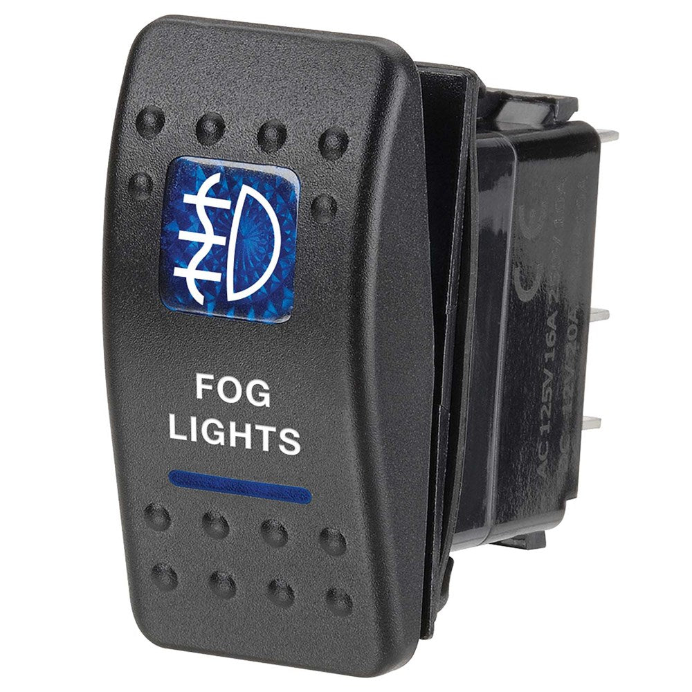 Narva 63134BL "12 Volt Illuminated Off/On Sealed Rocker Switch With ""Fog Lights"" Symbol (Blue)"