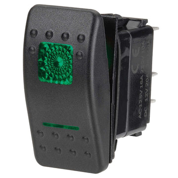 Narva 63124BL 12 Volt Illuminated Off/On Sealed Rocker Switch (Green)