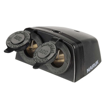 Narva 81160BL Heavy-Duty Twin Surface Mount Accessory Sockets