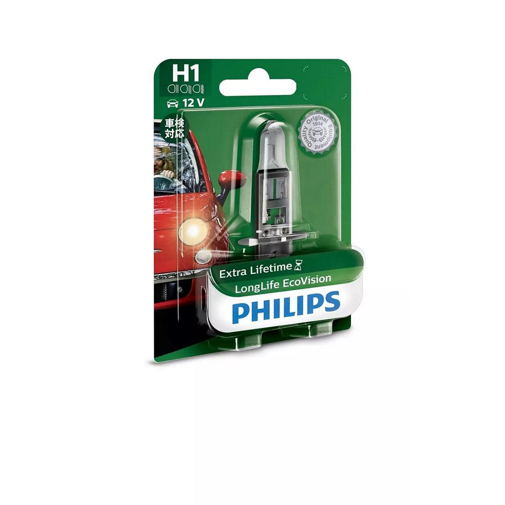 Philips 12258LLECOB1 LongLife EcoVision 12V H1 55W Globe (Single)