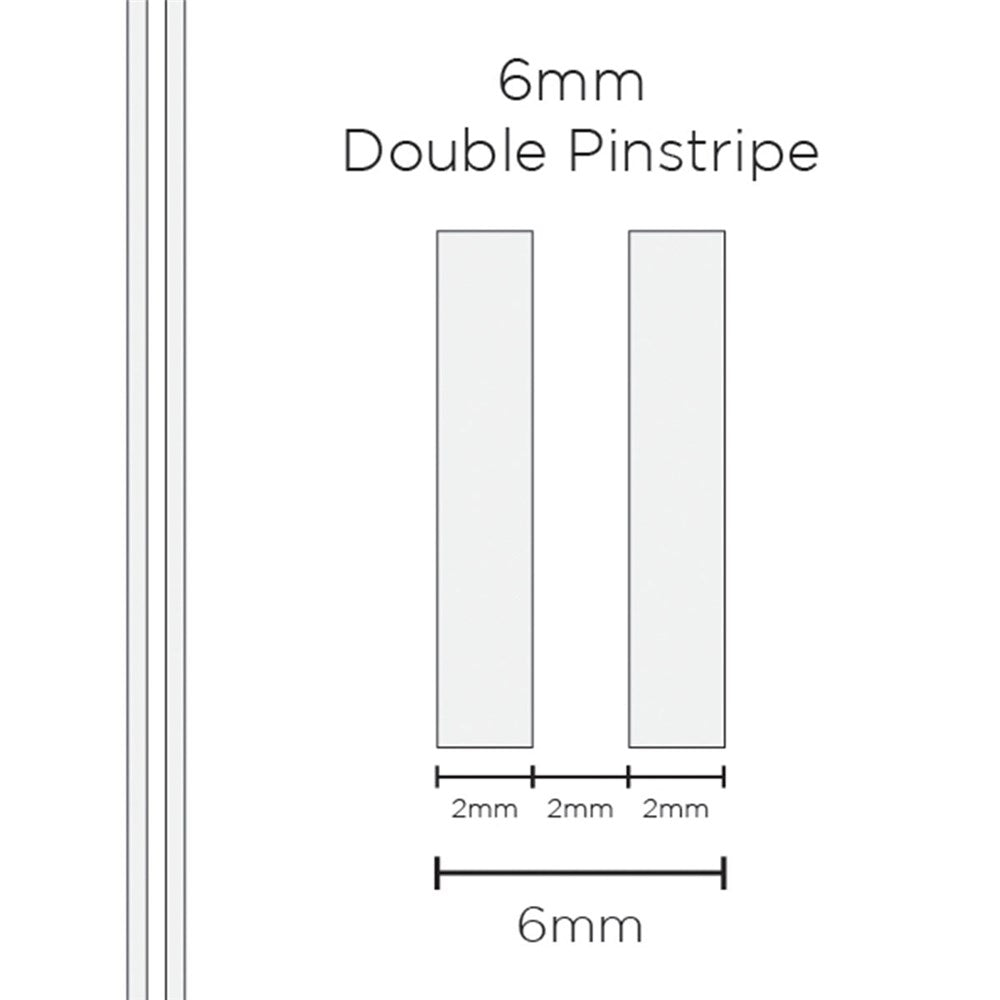 SAAS 1302 Pinstripe 6mm Double Stripe - White