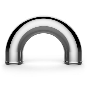 SAAS SAP76180P - 3 Inch (76mm) Diameter Polished Aluminium U-Pipe/180 Degree Joiner