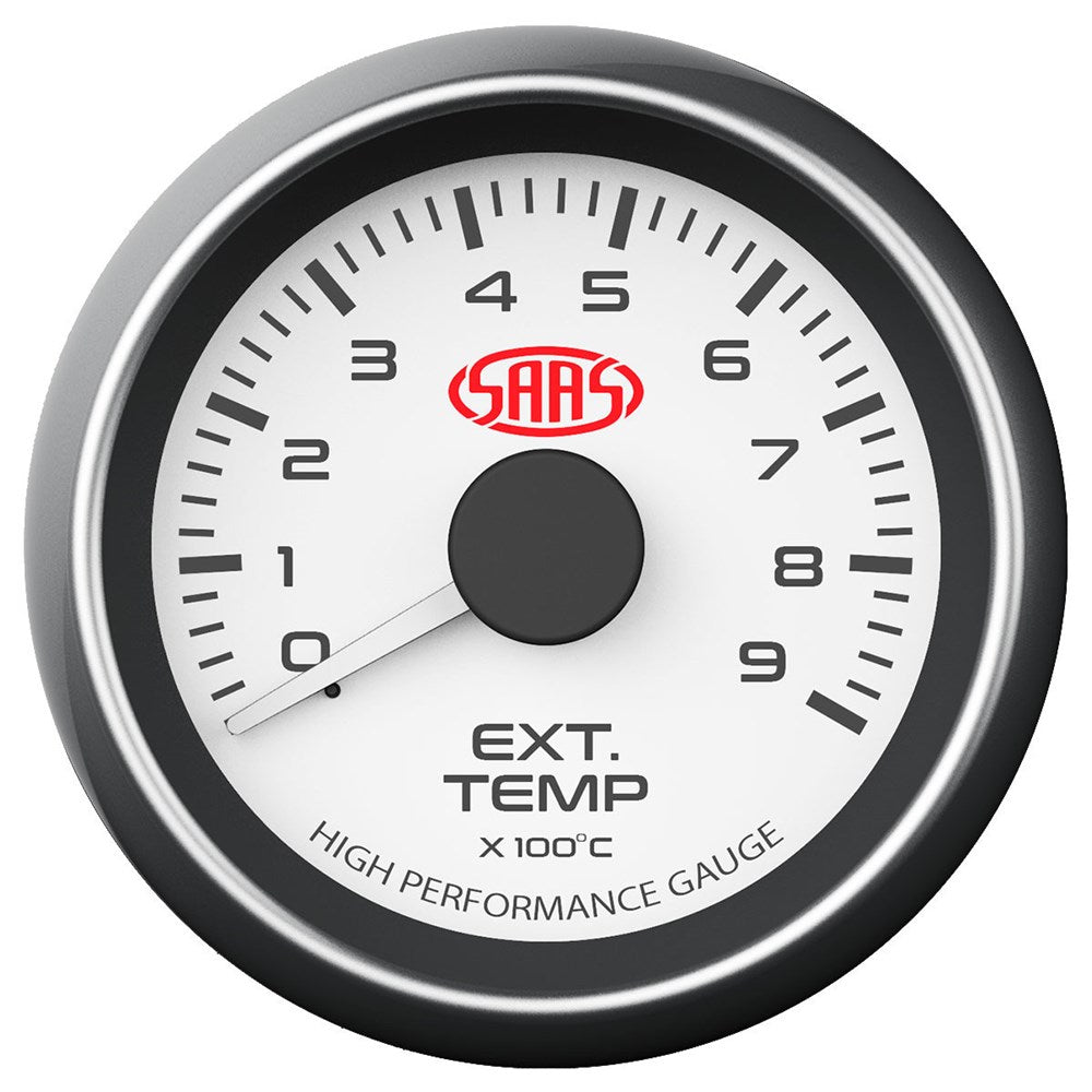 SAAS 52mm White Muscle Series EGT Exhaust Temperature Gauge (0-900C) - SG-EXT52W1
