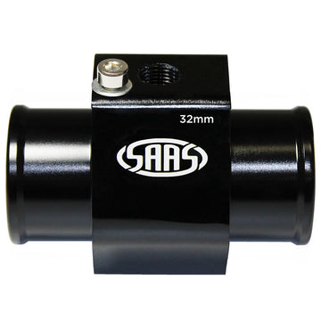 SAAS Black Aluminium Water Temperature Adapter for Radiator Hose - 32mm - SWTA32B