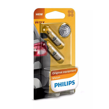 Philips 12036B2 Vision Line 12V H6W 6W BAX9s Globes (Twin Pack)