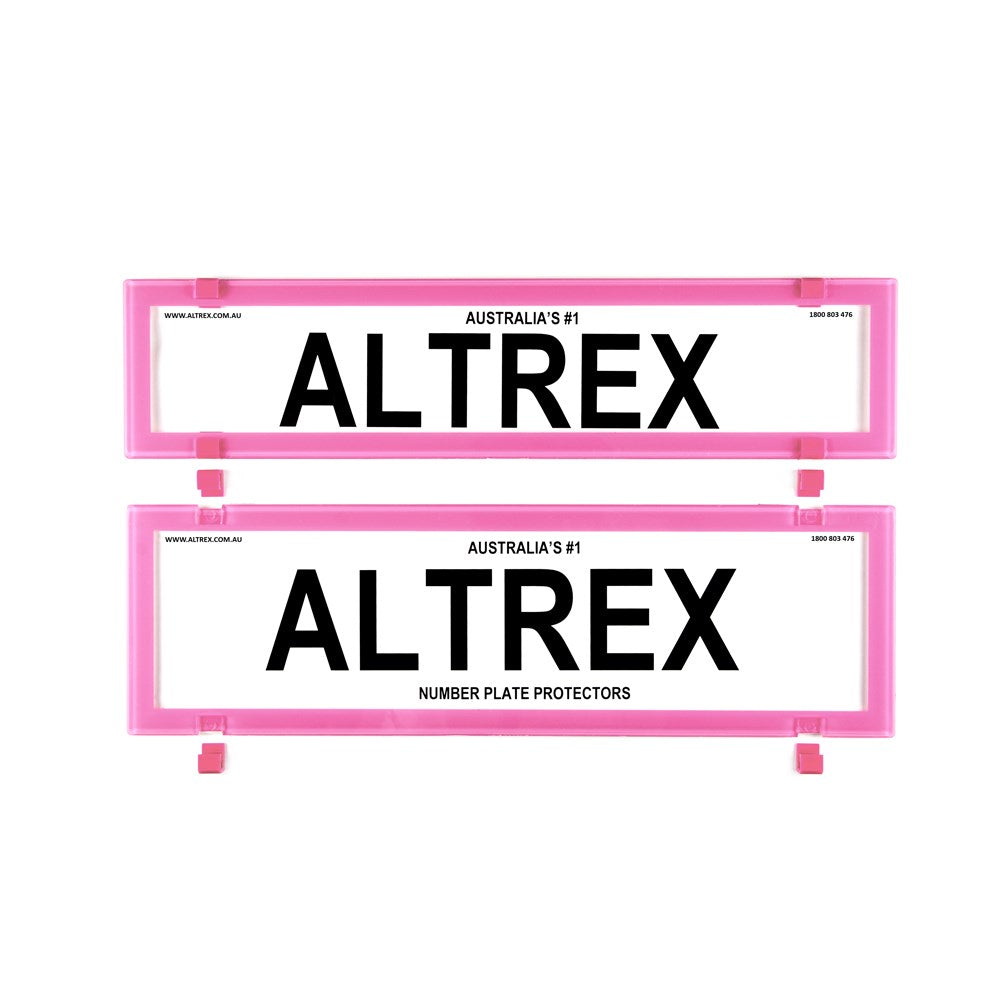 Altrex NSW & SA Slimline Pink Number Plate Protectors -  without Lines - 6BCNLP